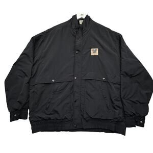 Vintage Unitog Work Jacket Mens XL Long Thinuslate Nylon Lined Golden Sun Feeds